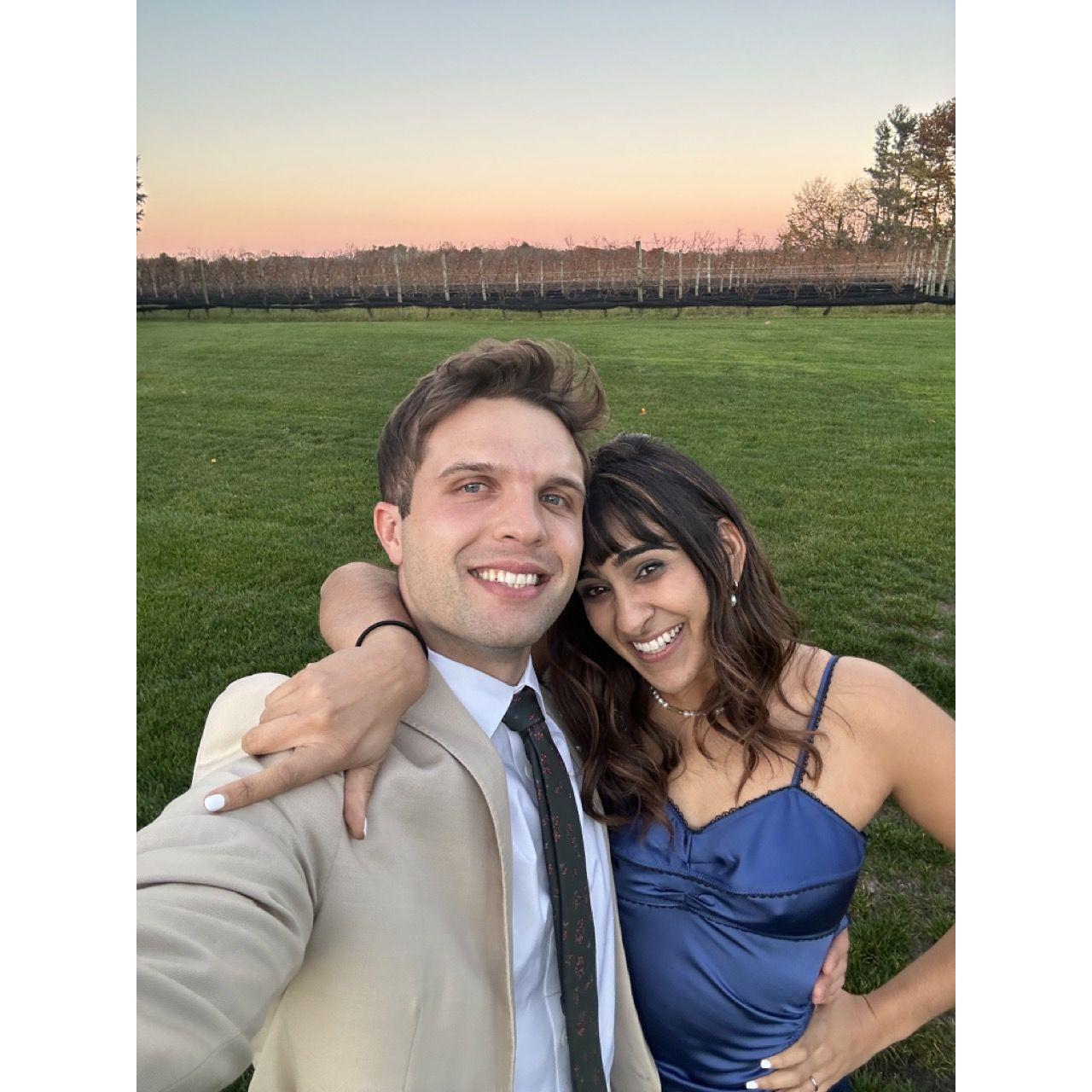 At Sam's cousin Jamie's wedding, where Sam was a bridesmaid