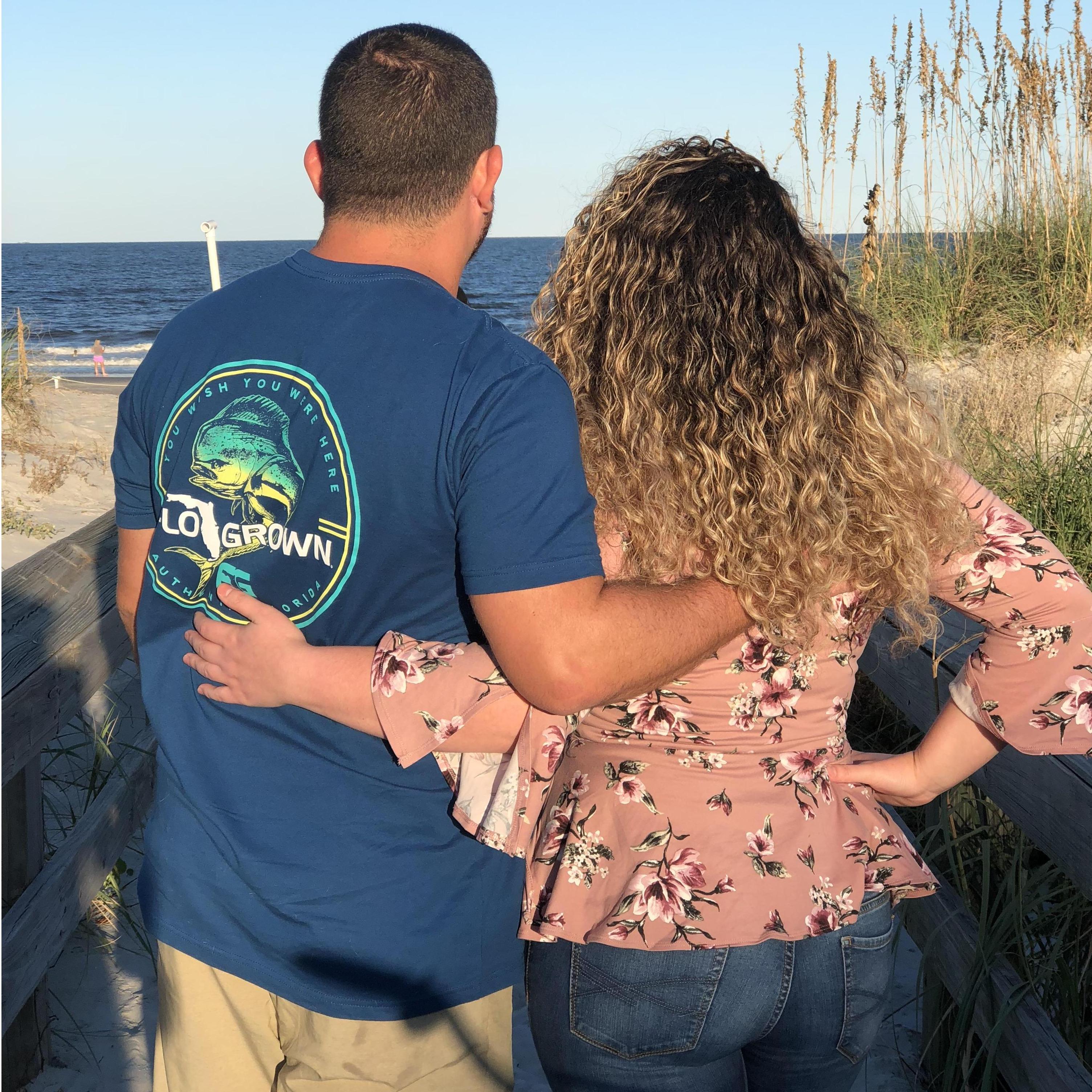 Enjoying our little date when an older lady comes up to us and asks if she can take a picture for us. While this seemed strange at first, we got a great picture out of it! *first picture together*