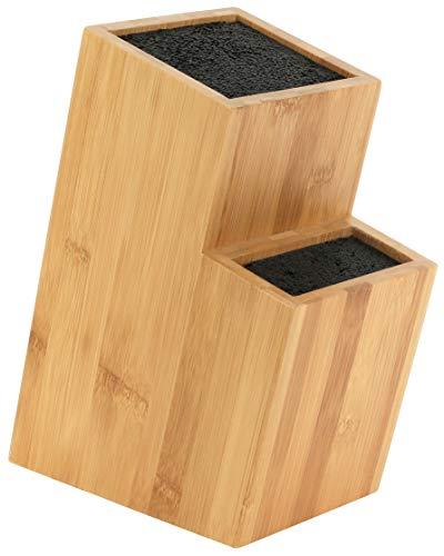 Mantello 2 Tier Universal Bamboo Knife Block Knife Holder Storage Organizer