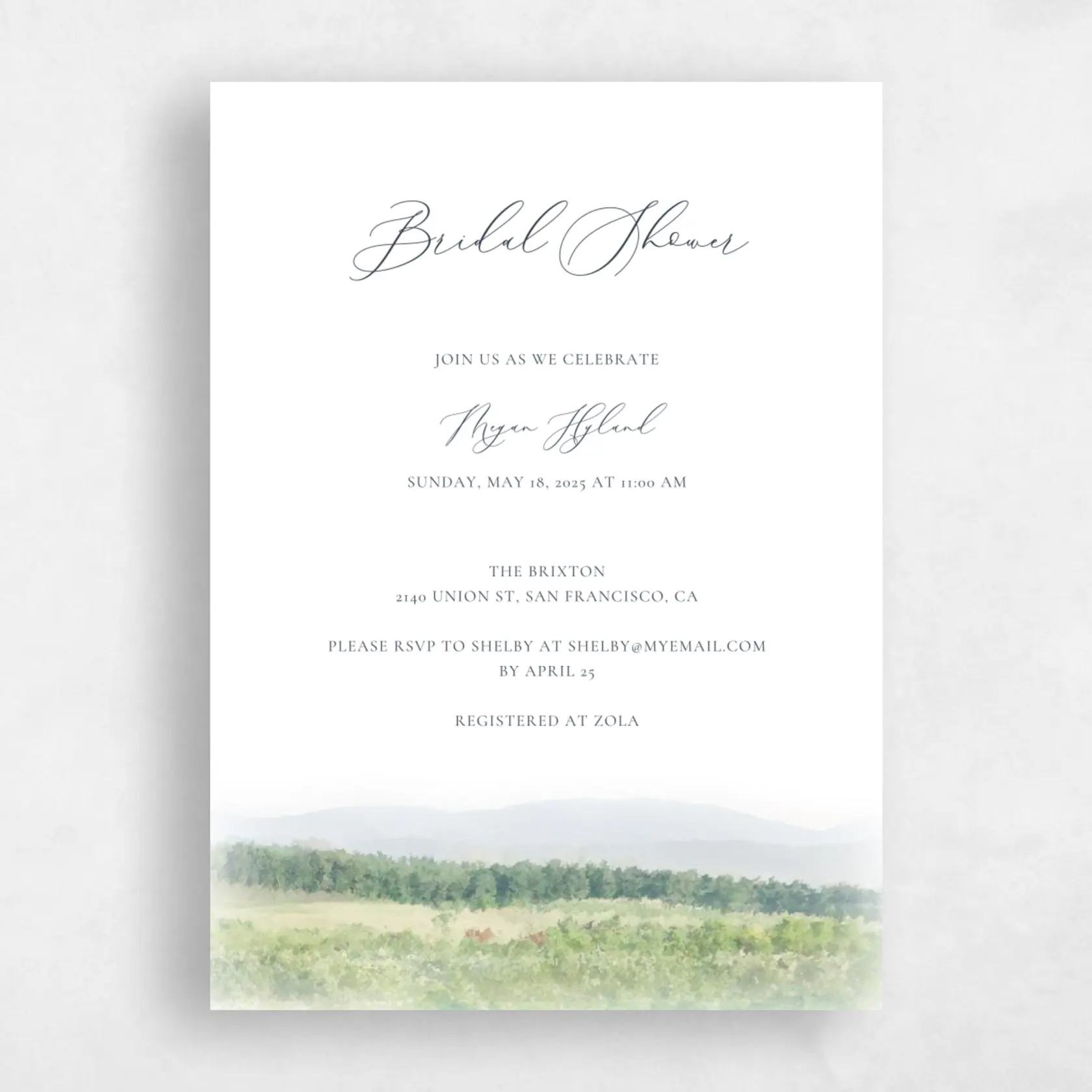 Wedding Shower Invitation - Meadowlark Portrait preview