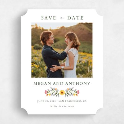White Ticket Wedding Save the Date - Blume Photo