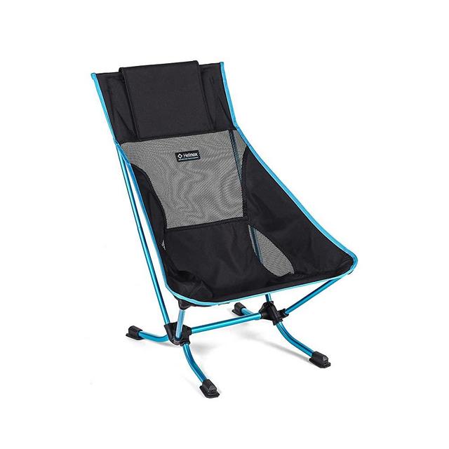 Helinox Beach Chair Lightweight, Lower-Profile, Compact, Collapsible Camping Chair, Black, with Pockets