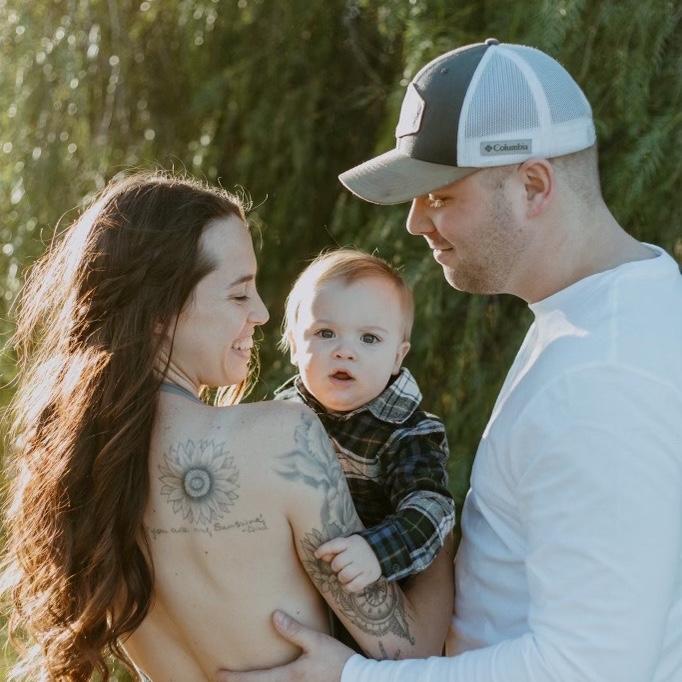Our first family photo with our first child in January of 2021