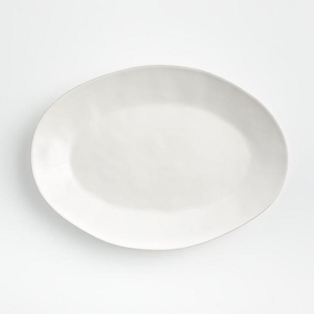 Marin White Large Oval Serving Platter