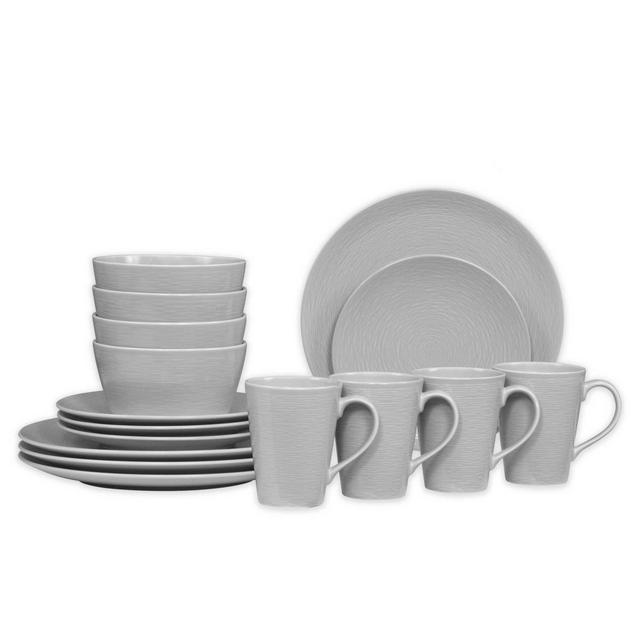 Noritake® Grey on Grey Swirl 16-Piece Coupe Dinnerware Set