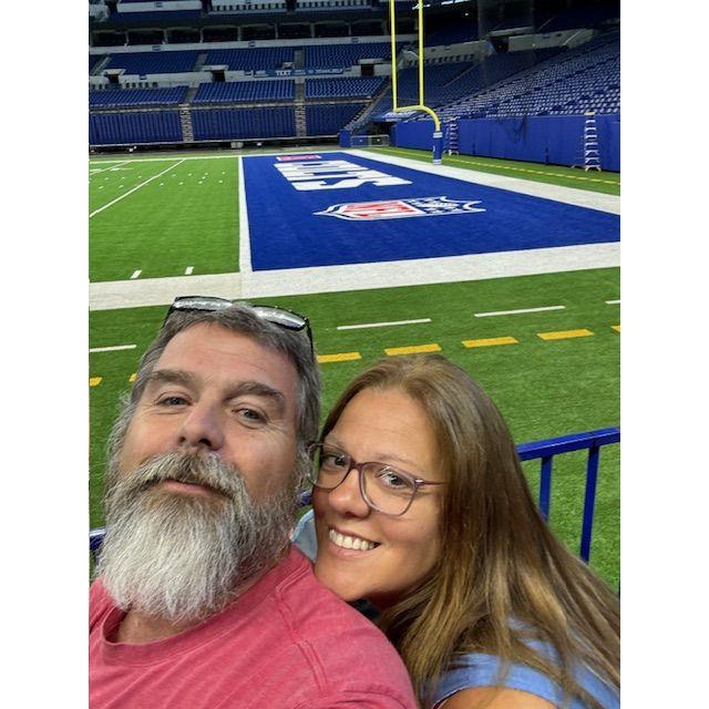 Cheering Isaac on at Lucas Oil Field, fall of 2024.