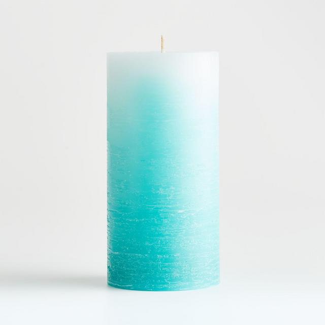 3"x6" Ombre Teal Pillar Candle