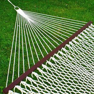 Best Choice Products Hammock 59" Cotton Double Wide Solid Wood Spreader Outdoor Patio Yard Hammock (Without Stand)