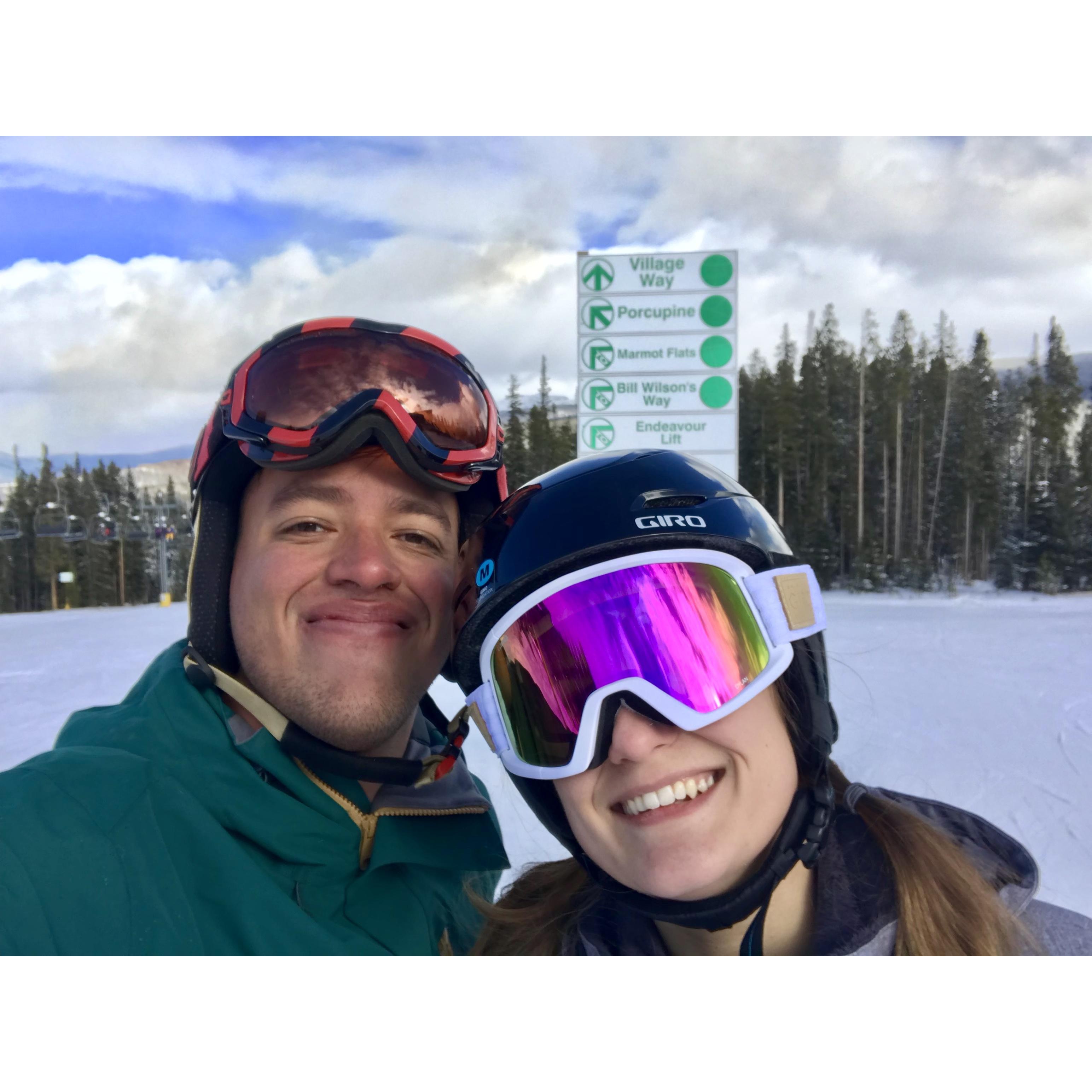 To Tony's great delight, Ali has now been skiing twice. She owns ski goggles now, so that number will probably increase slightly.