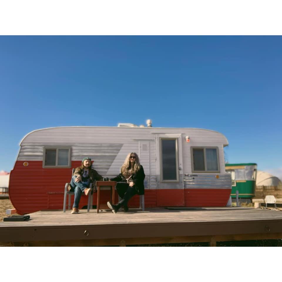 New Mexico!  We spent our engagement night in this vintage camper named, "Donna"