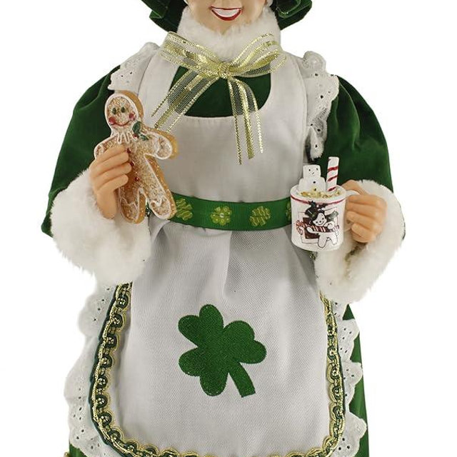 Windy Hill Collection Luck o' The Irish Mrs. Claus 16" Inch Standing Figurine Figure Decoration 161067