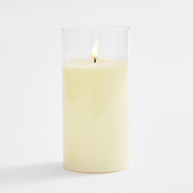 Flameless Candle, Ivory, 4x8