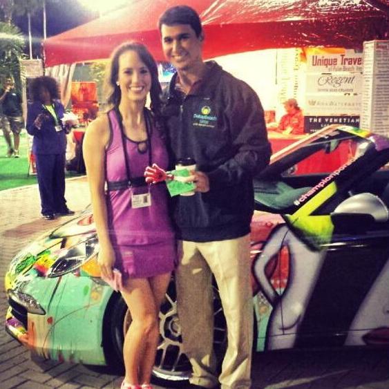 {2.14.14} Opening night at the Delray Beach Open Tennis Tournament. Christine was on the dance team & Cameron was there to cheer her on!