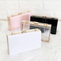 Transparent Clear Acrylic Square Box Clutch Purse Bag With Resin Short  Handle & Gold Metal Chain Strap - Buy Transparent Clear Acrylic Bag,Acrylic