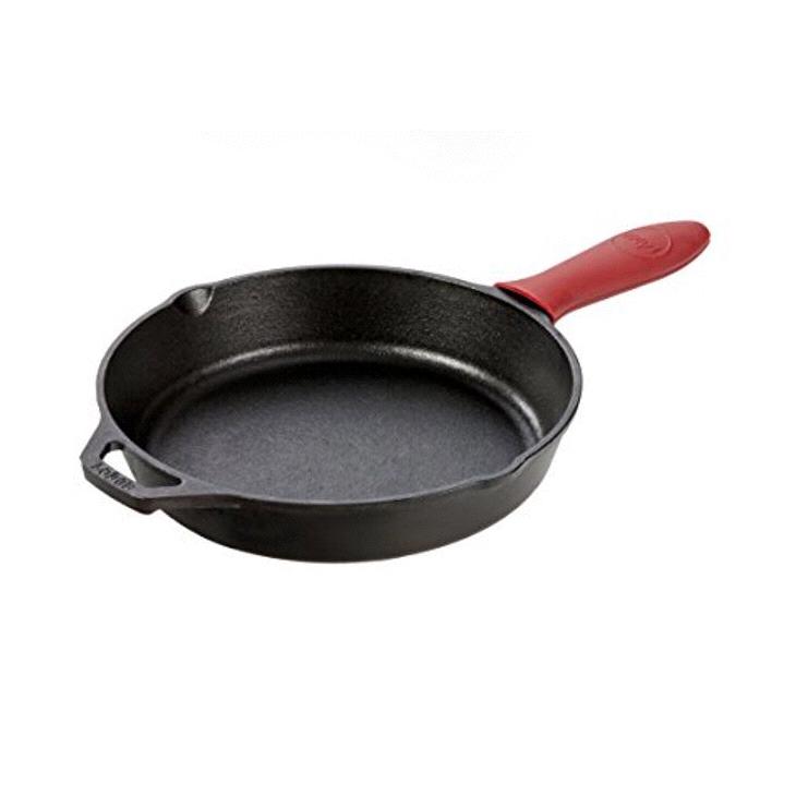 Lodge Cast Iron Skillet, Pre-Seasoned with Silicone Hot Handle Holder
