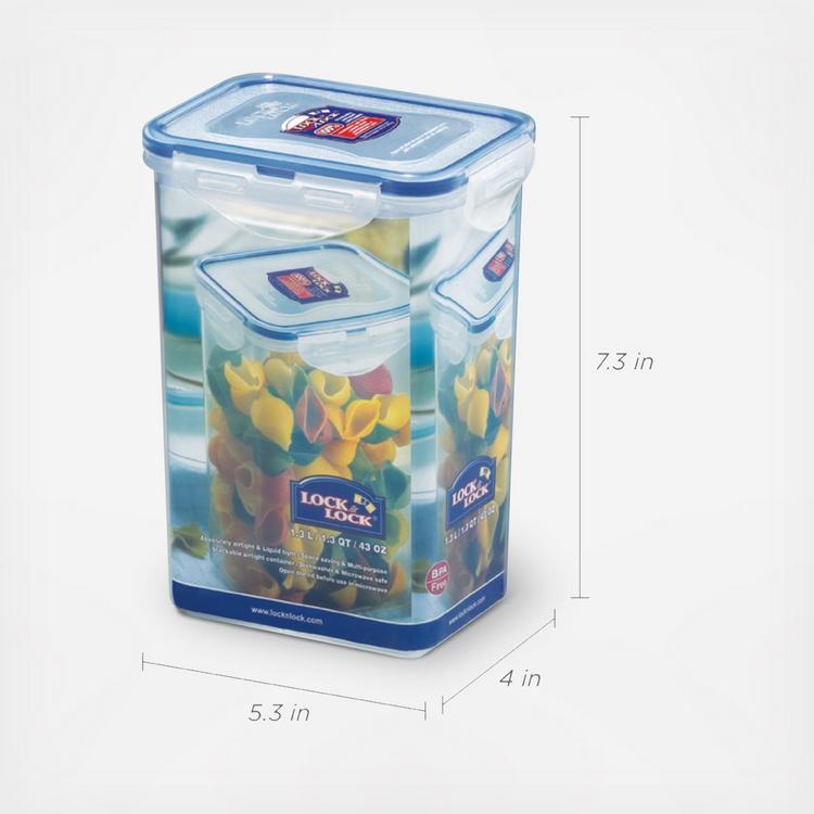 LocknLock Easy Essentials Food Lids/Pantry Storage/Airtight Containers, BPA  Free, Rectangle - 8 Cup - for Cookies, Clear