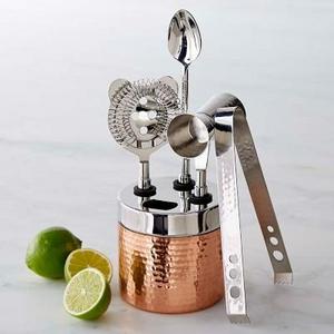 Copper Hammered Bar Tool Set