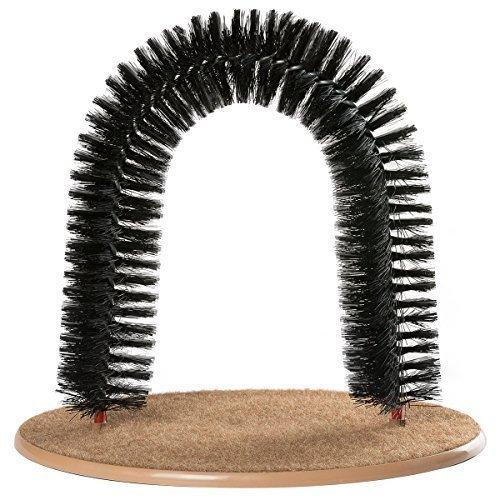 Hollypet Pet Grooming Scratcher Brush Toy Cat Rubbing Arch Shedding Hair Spring Feather Toy