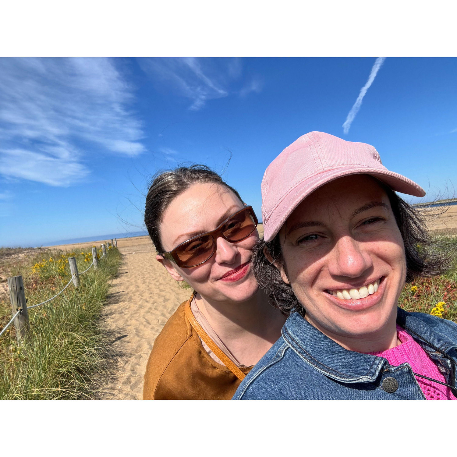 Walking to the beach in Plum Island, Massachusetts.