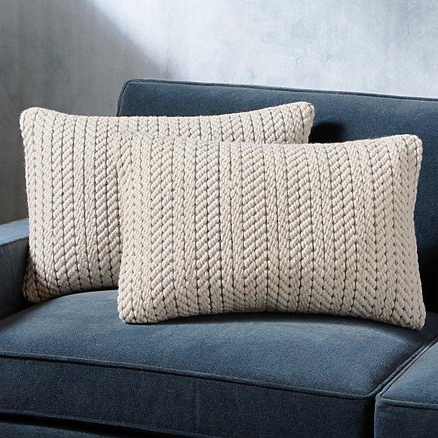 Byron Rope Weave Pillow 24"x16", Set of 2