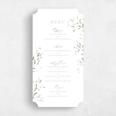 White Ticket Wedding Menu - Pero