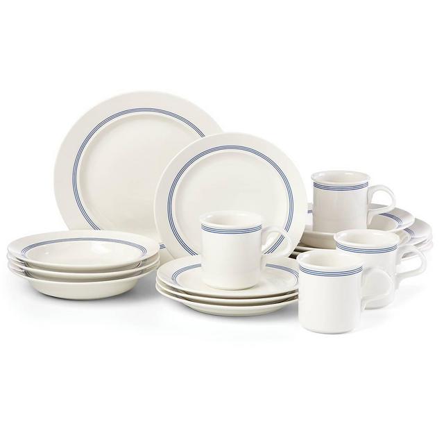 Café Blanc Stripe 16-piece Dinnerware Set