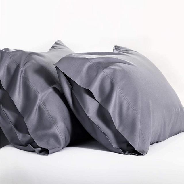 Bedsure Cooling Bamboo Pillowcases Set of 2 - Breathable Cool Ultra Soft Pillow Cases - Viscose from Bamboo - Organic Natural Silky Material, Moisture Wicking(Grey, Standard Size 20x26 inches)