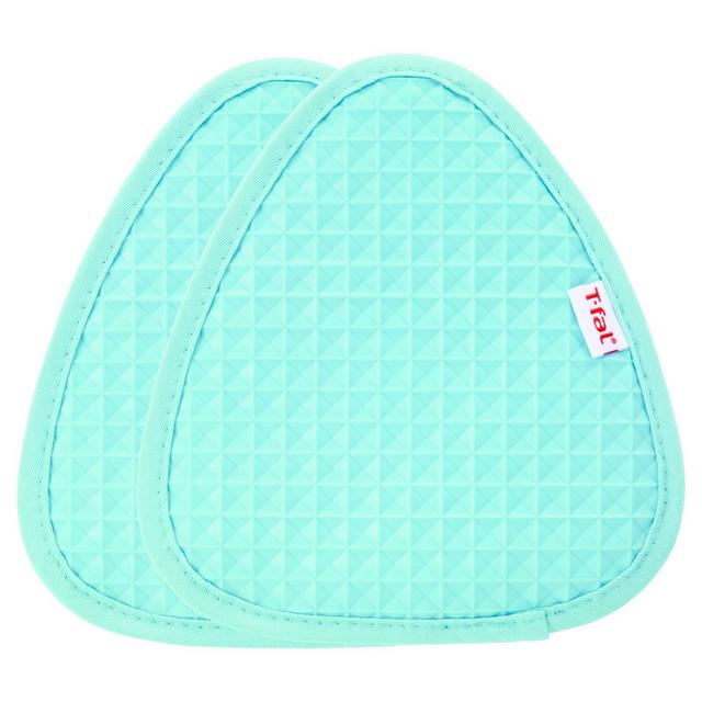 2pk Teal Waffle Silicone Pot Holder (7.5"x8.25")- T-Fal