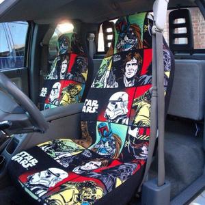 1 Set of Ultra Cuddle-Star War Print Car Seat Covers and Steering Wheel Cover, Custom made.