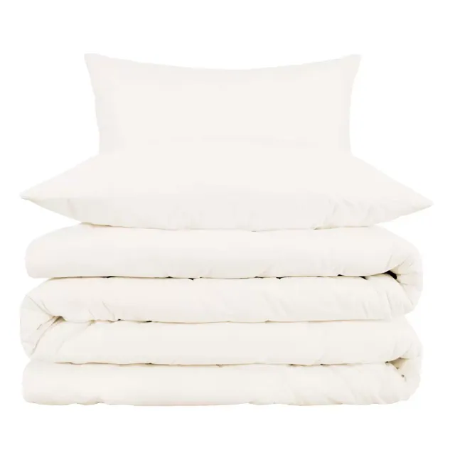 1000 Thread Count Luxury Cotton Solid 3 Piece Duvet Cover Set, King/California king, Ivory - Blue Nile Mills