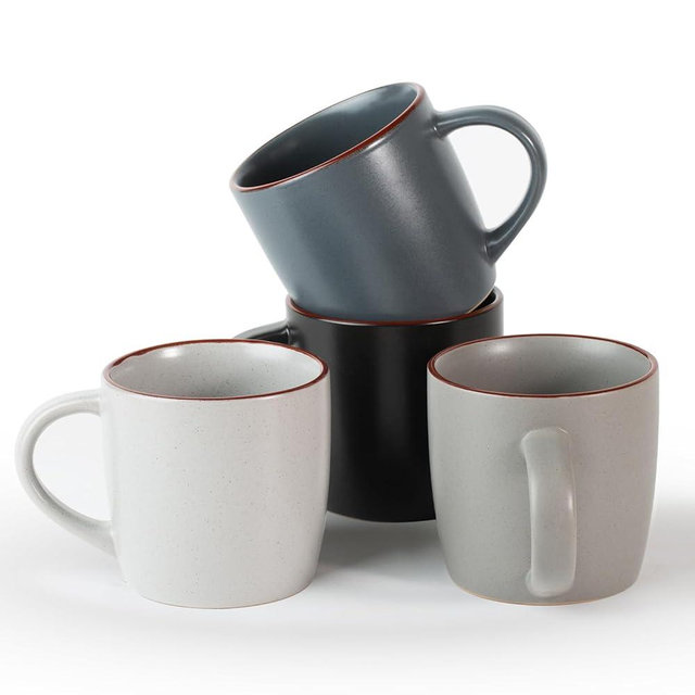 famiware Mercury Coffee Mugs 14 oz, Coffee Mugs Set of 4 with Handle, Cups for Latte, Hot Tea, Cappuccino, Mocha, Cocoa, Multi-color