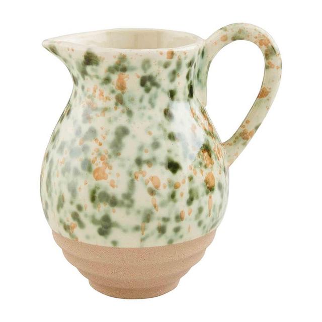Mud Pie Splatter Stoneware Pitcher, 65 oz, Green