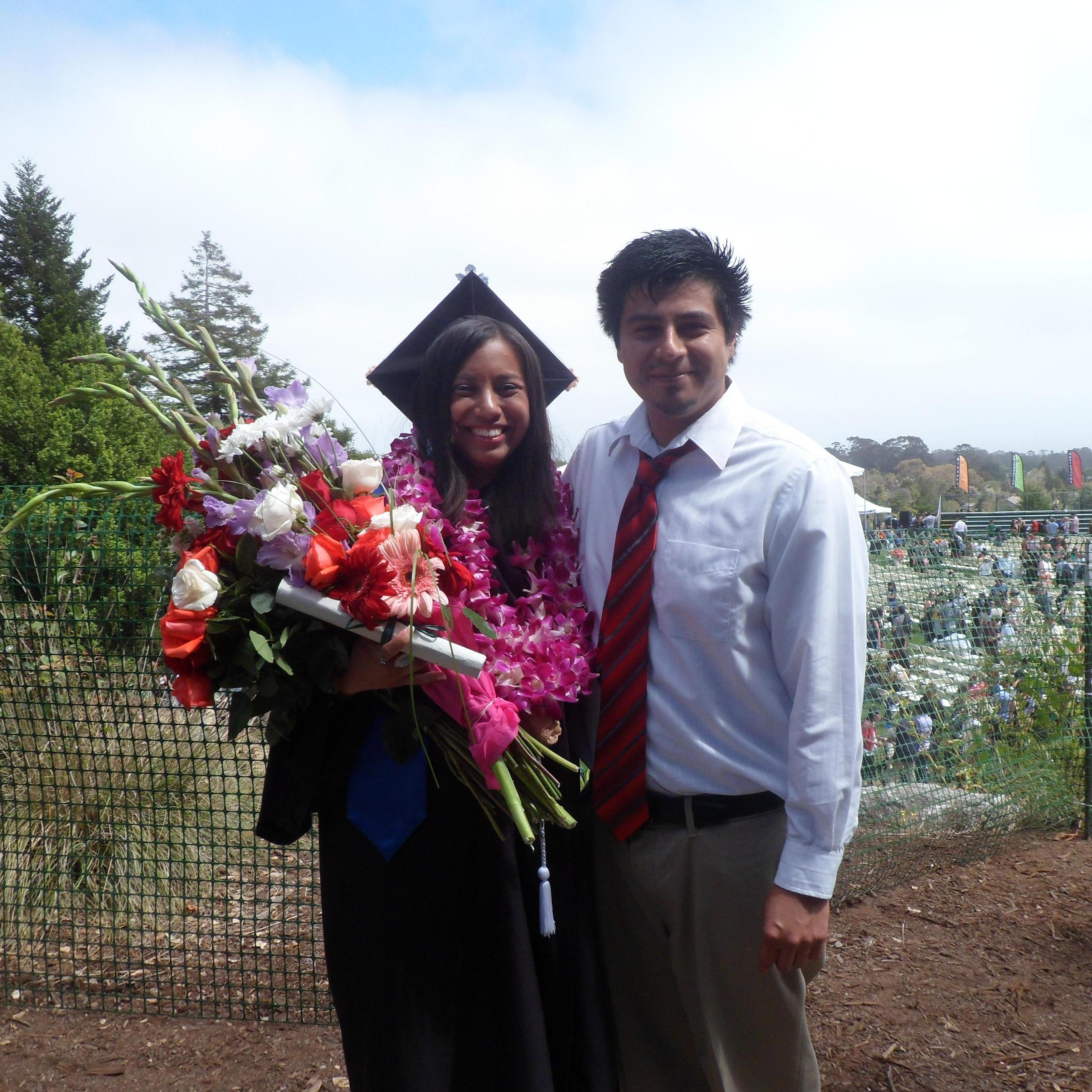 Angela's college graduation, best part of the graduation was looking in the crowd to find Ivan and seeing him smile 😊 #UCSCC/O2015