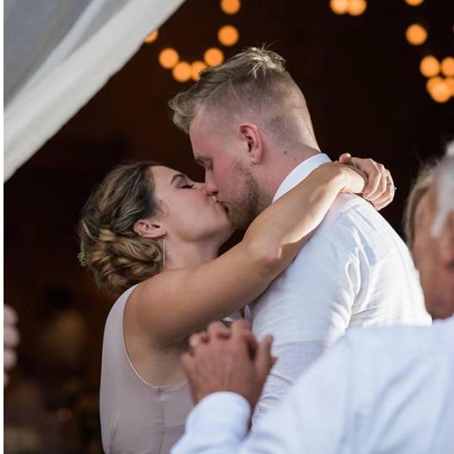 Feeling romantic at Julia and Kevin's wedding in 2018.