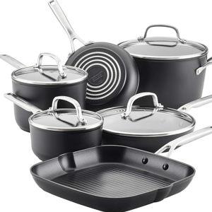 KitchenAid Hard Anodized Induction Nonstick Cookware Pots and Pans Set, 10 Piece, Matte Black