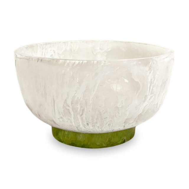 Beatriz Ball RESIN Rio Small Bowl with Base - White and Green