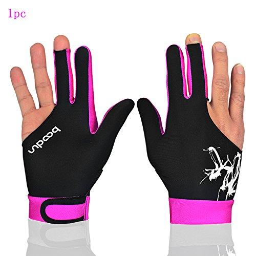 MIFULGOO Man Woman Elastic 3 Fingers Show Gloves for Billiard Shooters Carom Pool Snooker Cue Sport - Wear on The Right or Left Hand