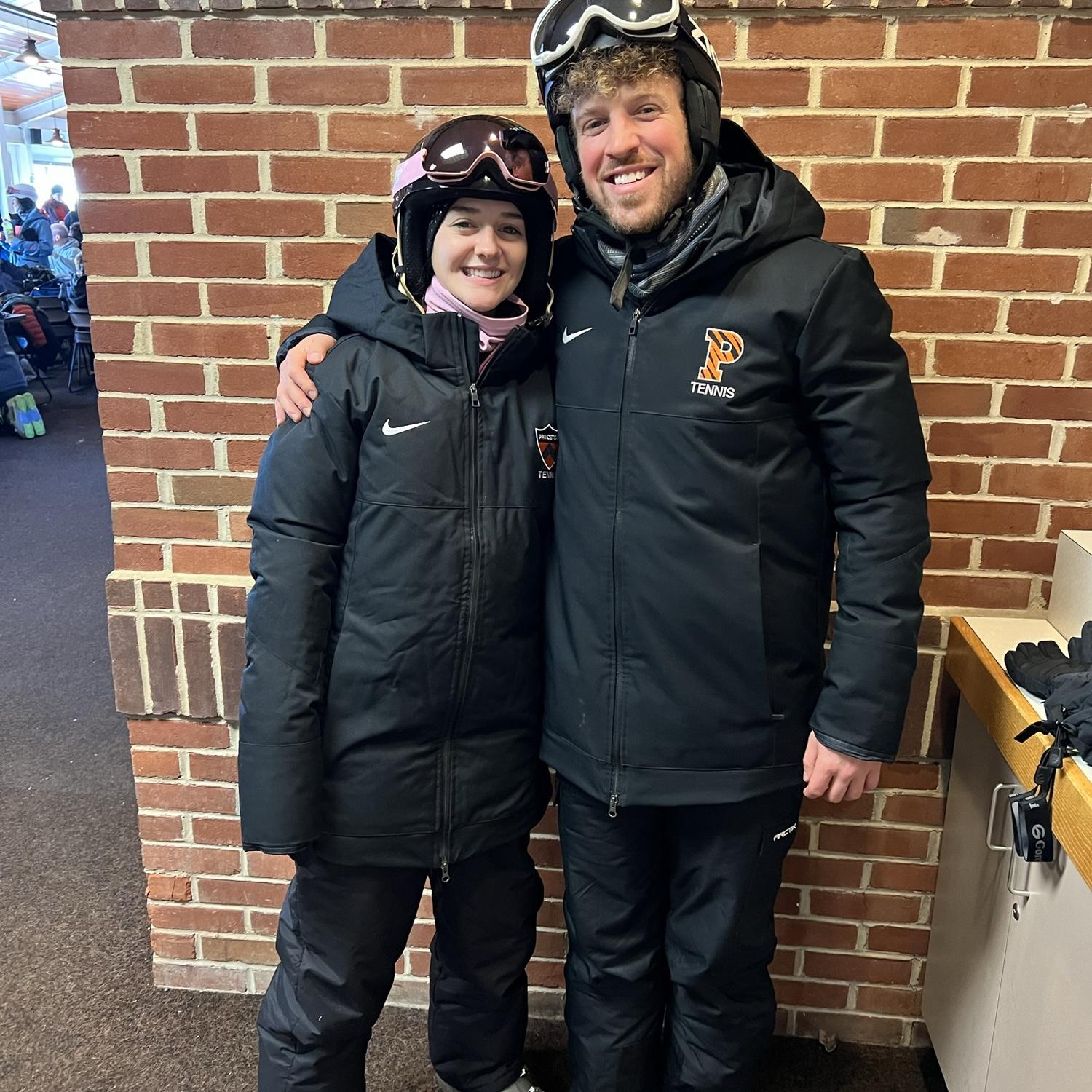 Bundles up to our noses skiing/snowboarding at Whitetail Resort, February, 2023.