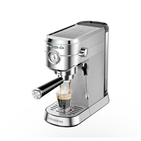 CASABREWS CM5418 Espresso Machine 20 Bar, Compact Espresso Maker with Steam Milk Frother, Stainless Steel Coffee Machine with 34oz Removable Water Tank for Cappuccino, Gift for Women or Men, Silver