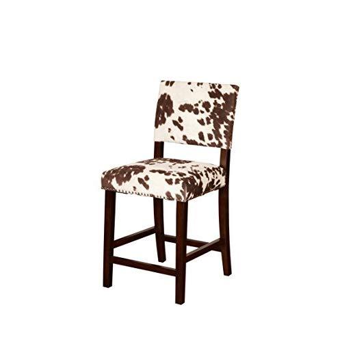 Linon Udder Madness Corey Counter Stool, 19"W x 22.25"D x 38.75"H, Manhattan Stain