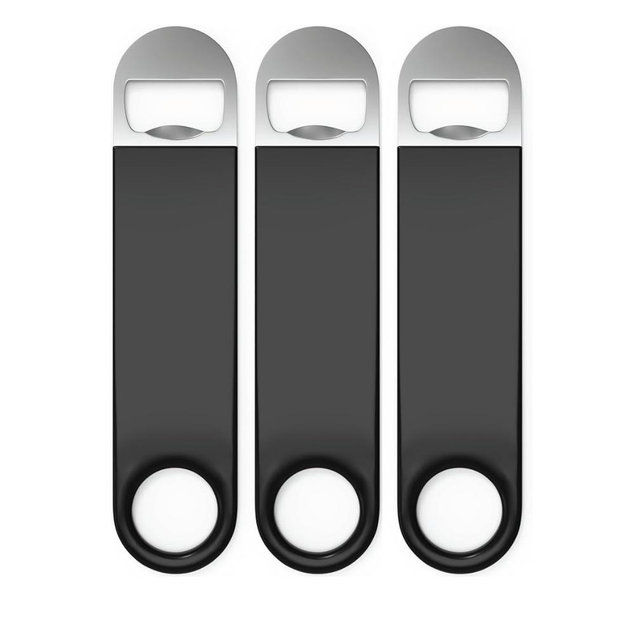 Bartender Bottle Openers, Beer Bottle Openers, Speed Openers 3 Pack by Premium Cold One. Professional Grade: Rubber Coated, Stainless Steel. Large, 7 inch