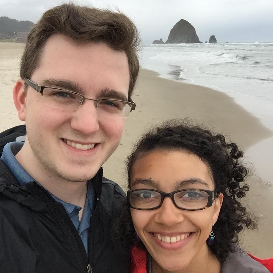 Cannon beach! A regular destination for these two Oregon love birds!