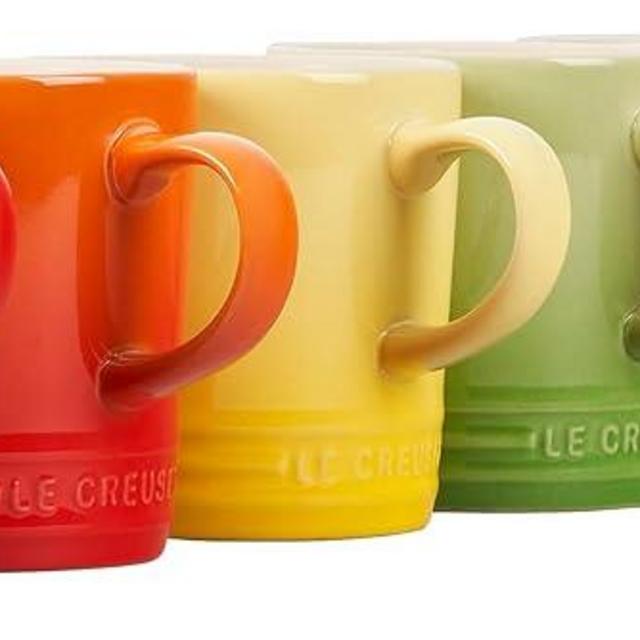 Le Creuset Stoneware Set of 6 London Mugs, 12 oz. Each, Multi-Color