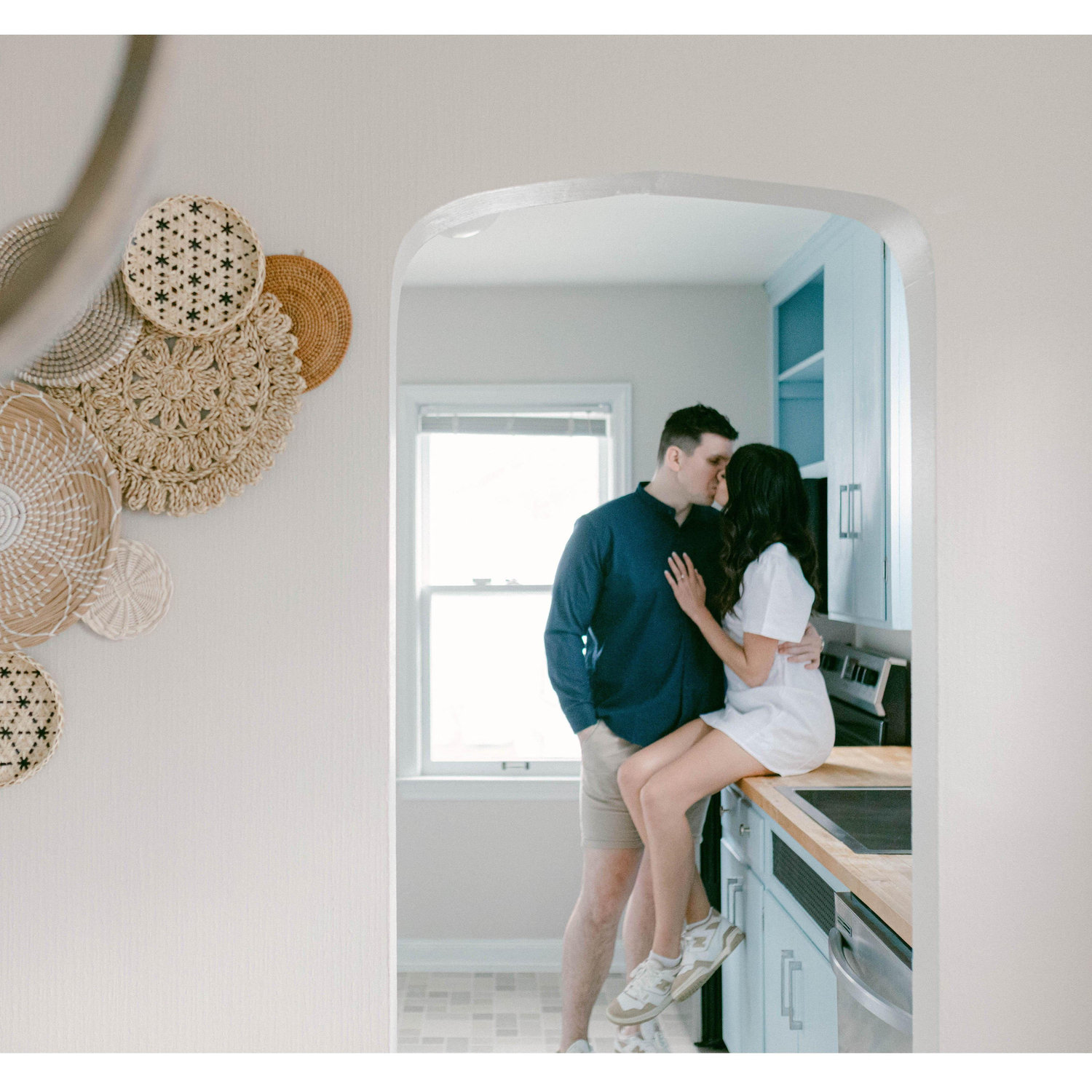 We painted this kitchen blue together at the beginning of our relationship...quickly we realized that we are not fixer upper home couple!