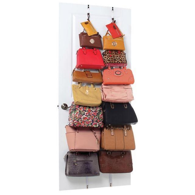 Over-the-Door Purse Racks in White (Set of 2)