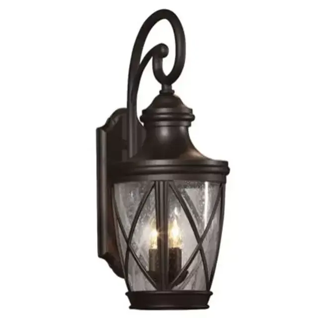 allen + roth Castine 23.75-in H Bronze Candelabra Base (E-12) Outdoor Wall Light