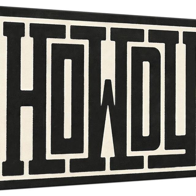 Framed Vintage Funky Big Howdy Canvas Wall Art Western Modern Design Wall Decor Black and White Southwestern Country Ranch Sign Picture Print Minimalism Living Room Poster(16x24in Framed)