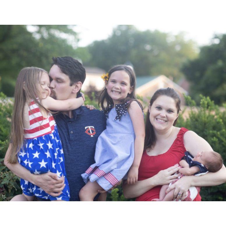 Family of five.... He is outnumbered!