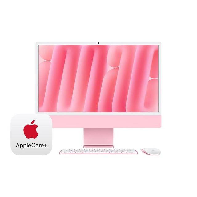 Apple 2024 iMac All-in-One Desktop Computer with M4 chip with 8-core CPU, 8-core GPU: Built for Apple Intelligence, 16GB Unified Memory, 256GB SSD Storage; Pink with AppleCare+ (3 Years)