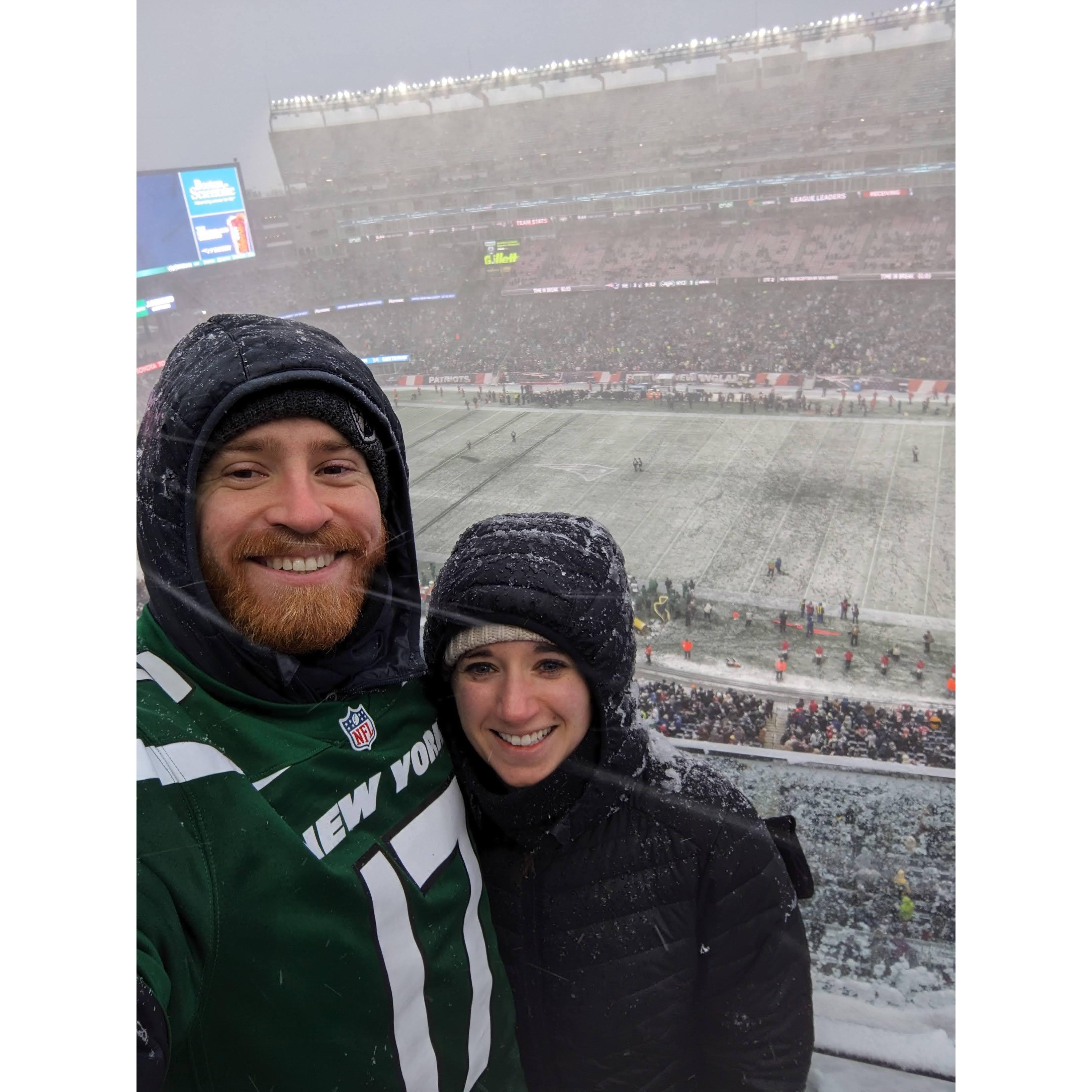 The New York Jets' number one fan finally got to go to a game (even if it was in a blizzard!)